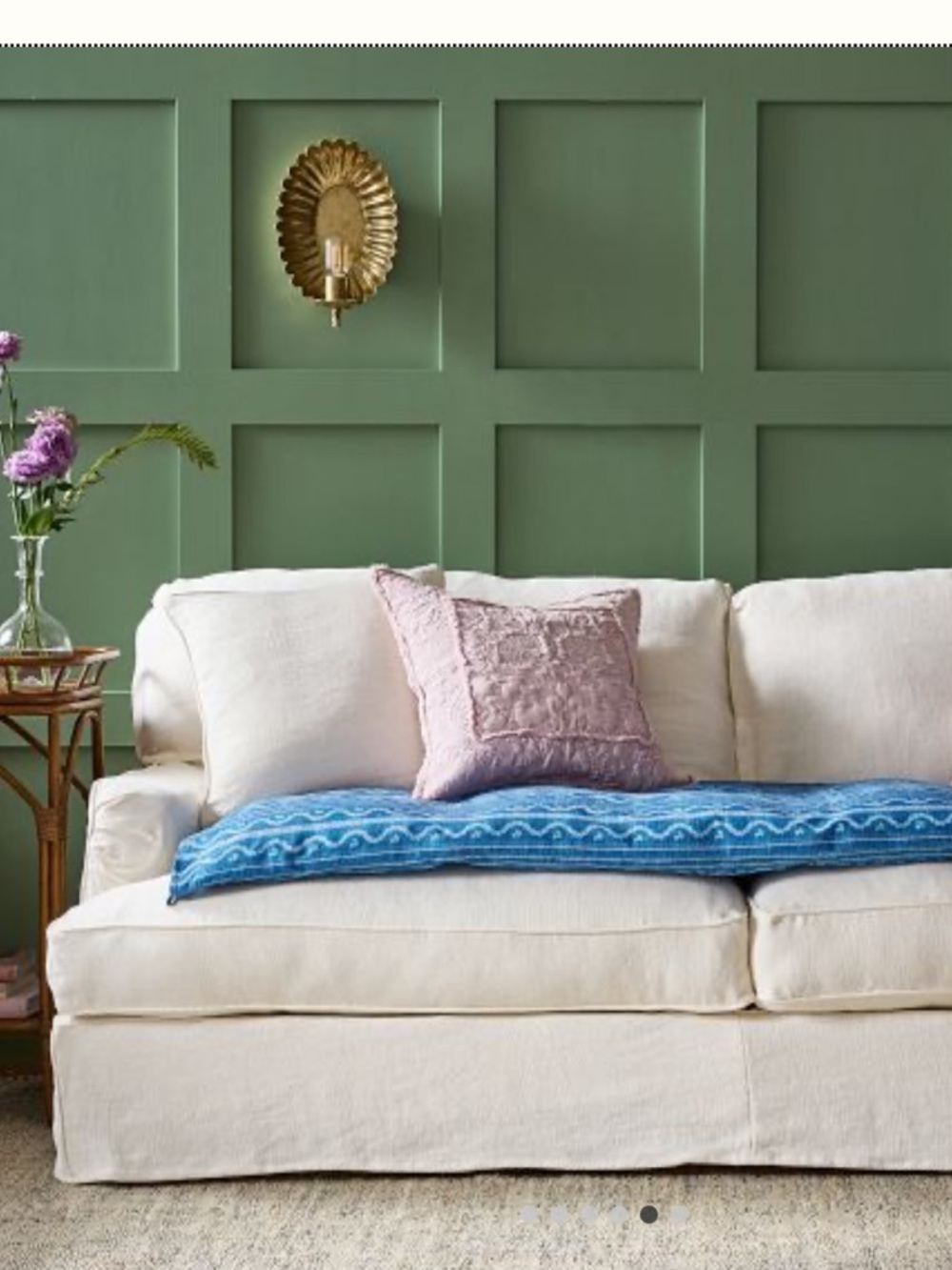 GreenRow sofa topper pillow pink checkered - Picture 7 of 7